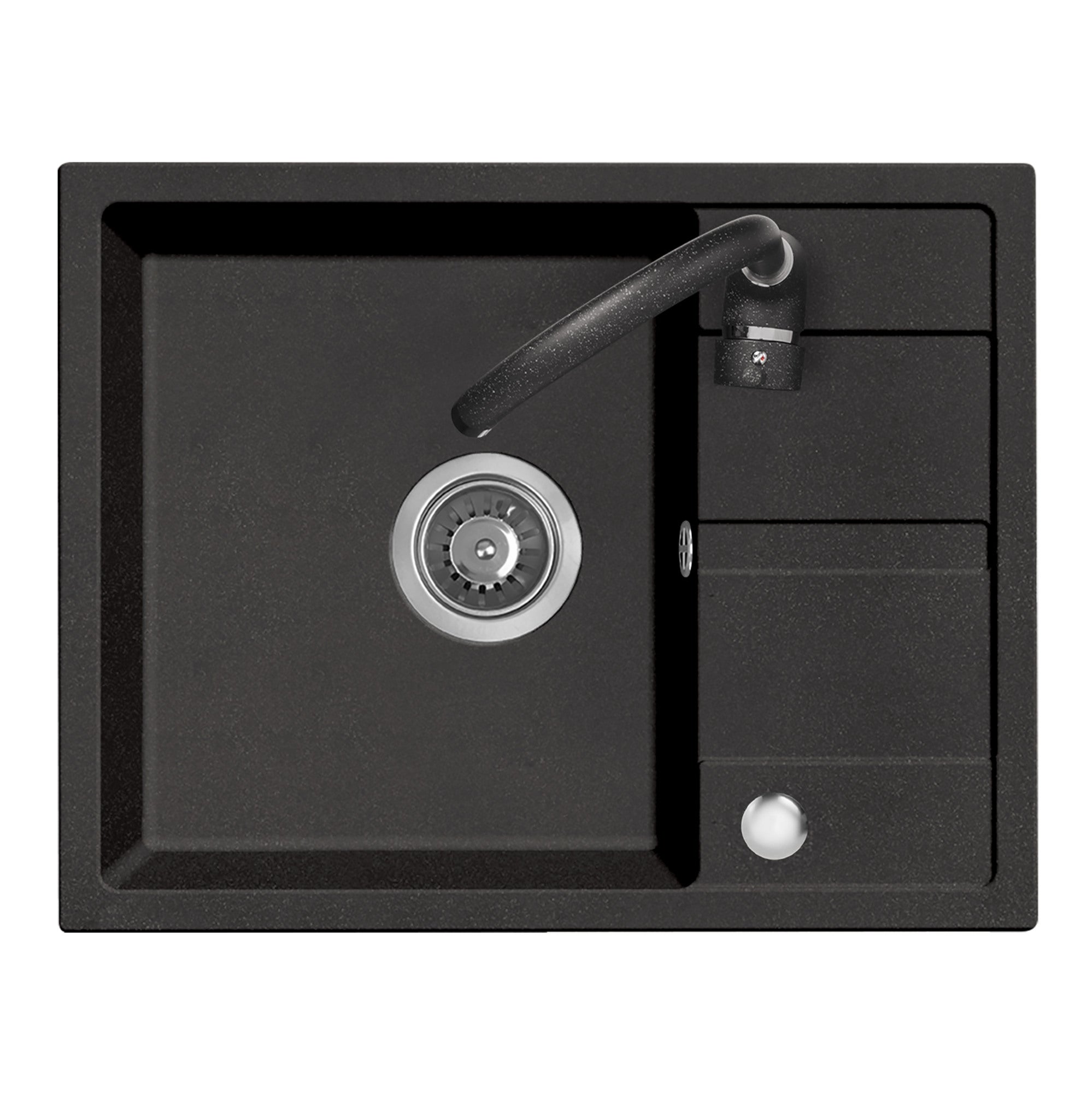 Zlewozmywak granitowy Kuchinox Hack 56 x 44 x 17 cm czarny 2