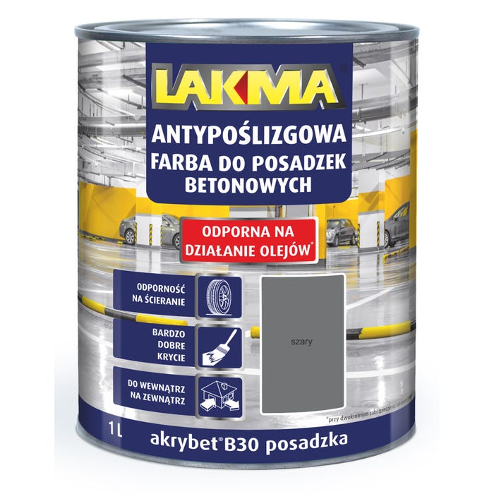 Farba do posadzek betonowych Akrybet B30 szary 1l