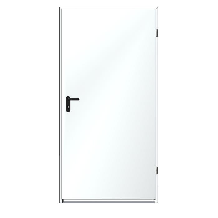 Drzwi techniczne zewnętrzne Zk Iso 90 cm, ocieplone styropianem, RAL 9016