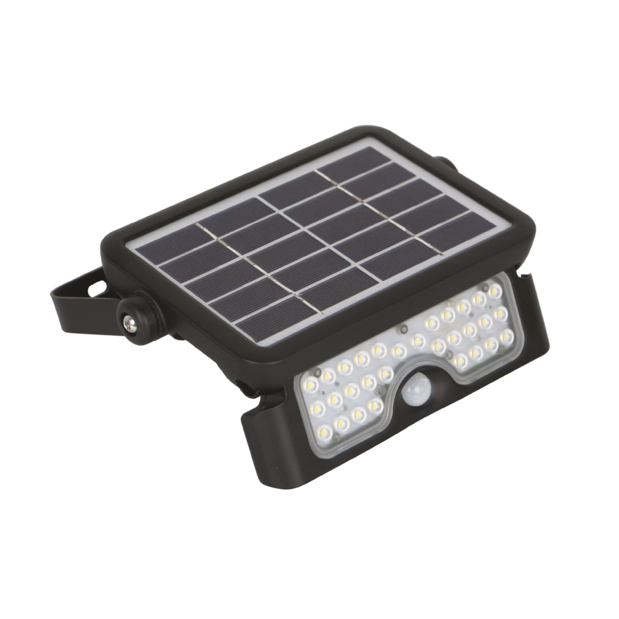 Oprawa LED solarna składana, 5W 500Lm 3 tryby pracy, kolor czarny, czujnik ruchu i zmierzchu, montaż ścienny, IP65