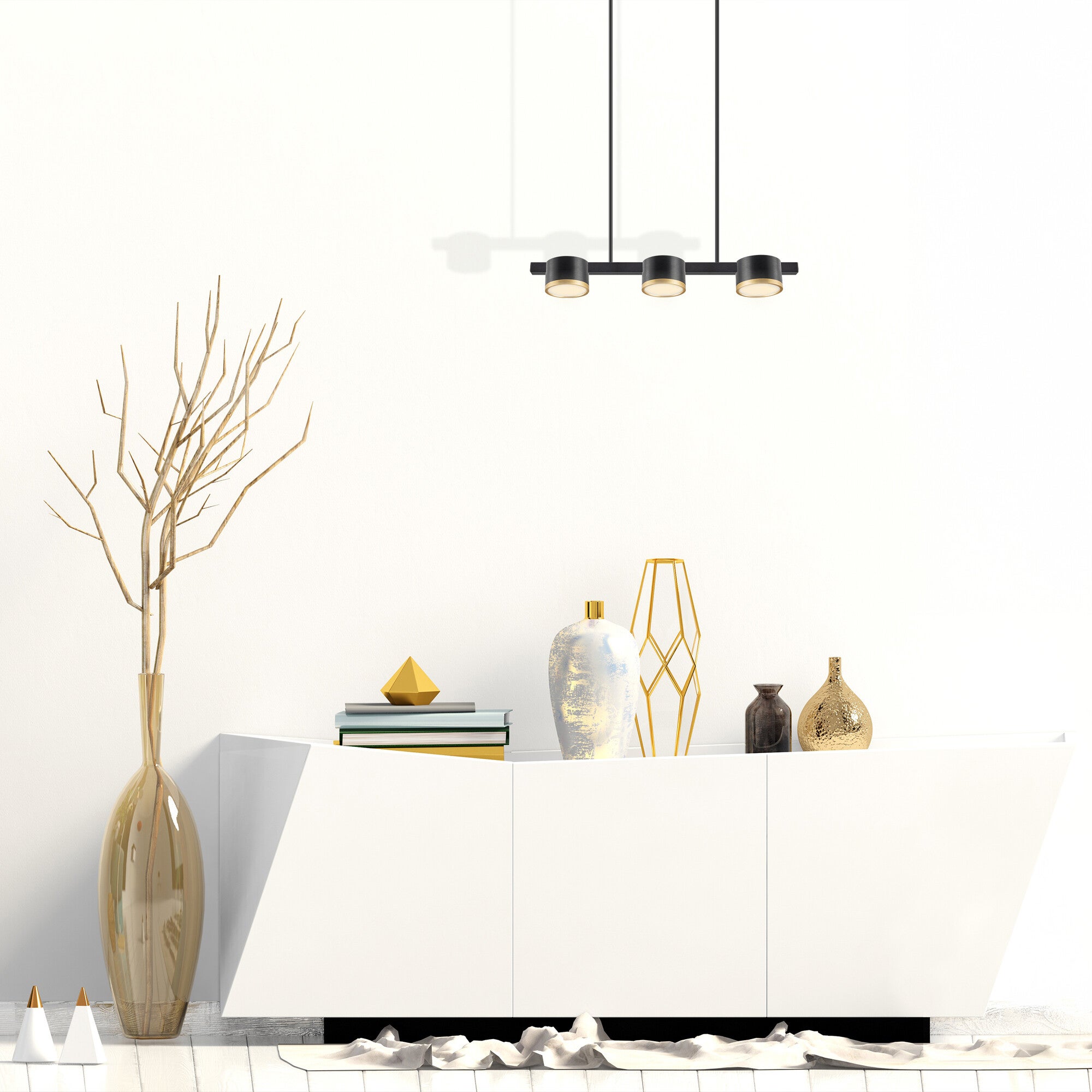 Lampa wisząca Mirella 3xGX53 czarna/złota 1