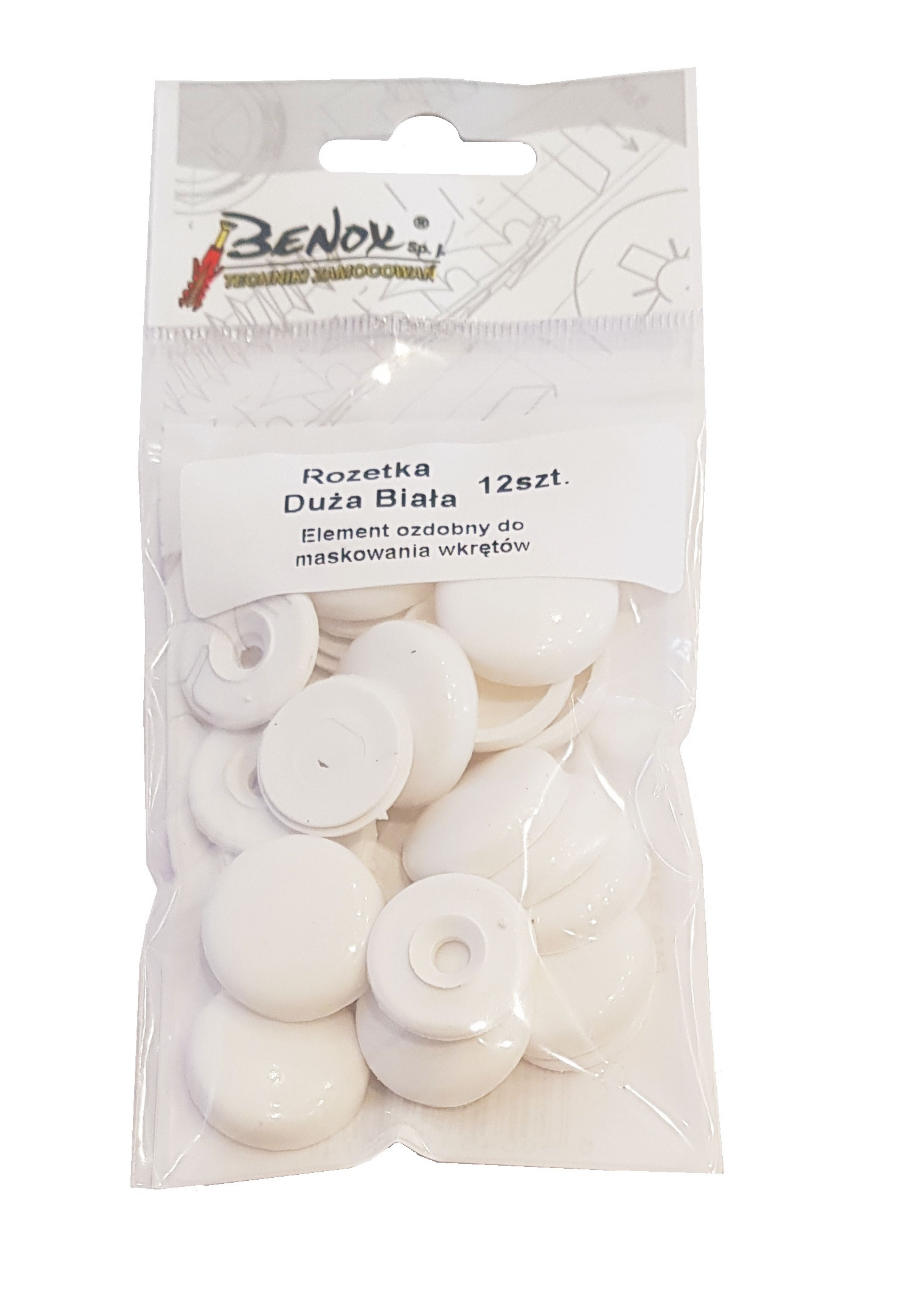 Rozetka ozdobna duża biała (12 szt.) 1