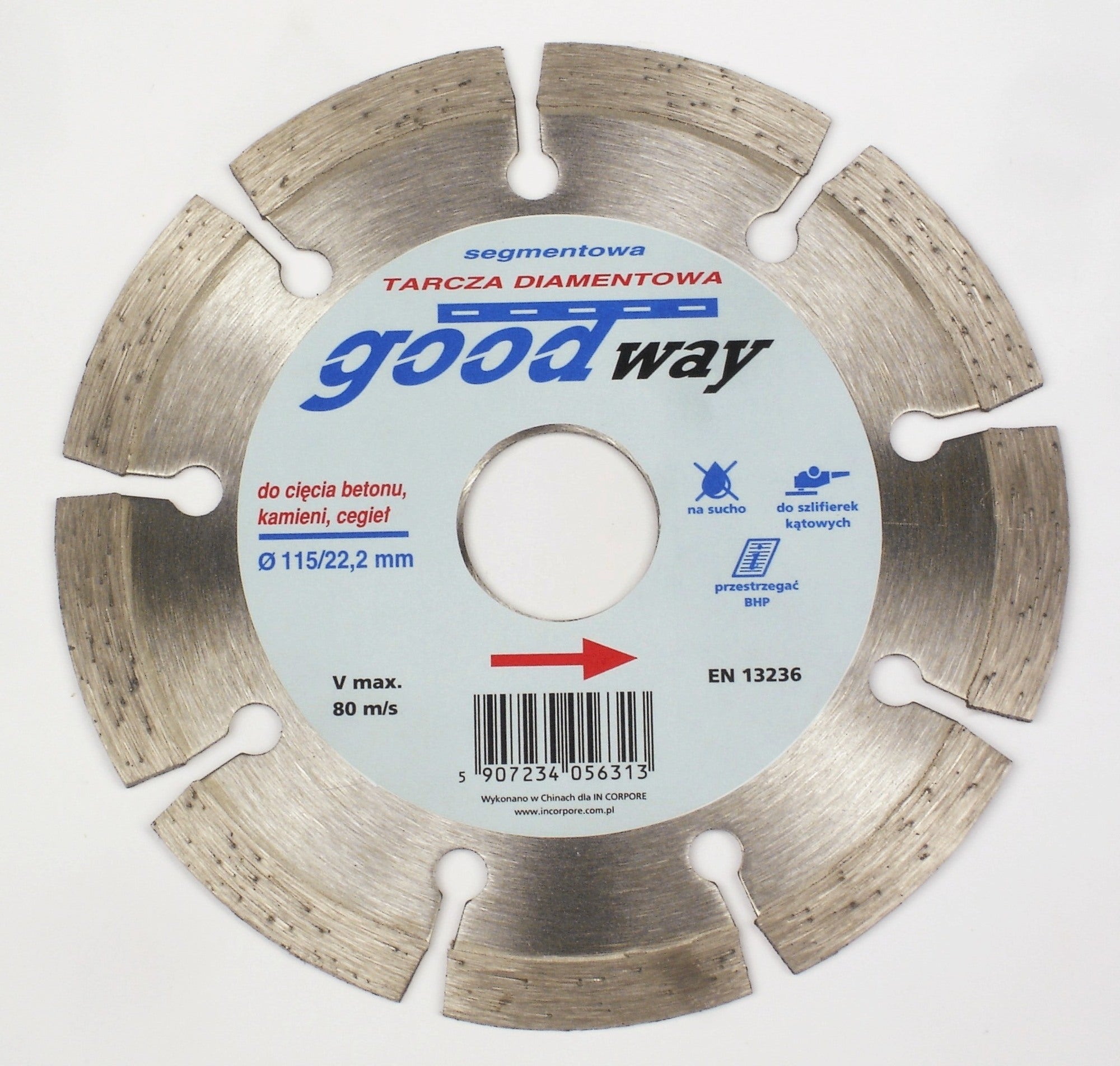 Tarcza diamentowa segmentowa 115x22,2 mm GOOD WAY