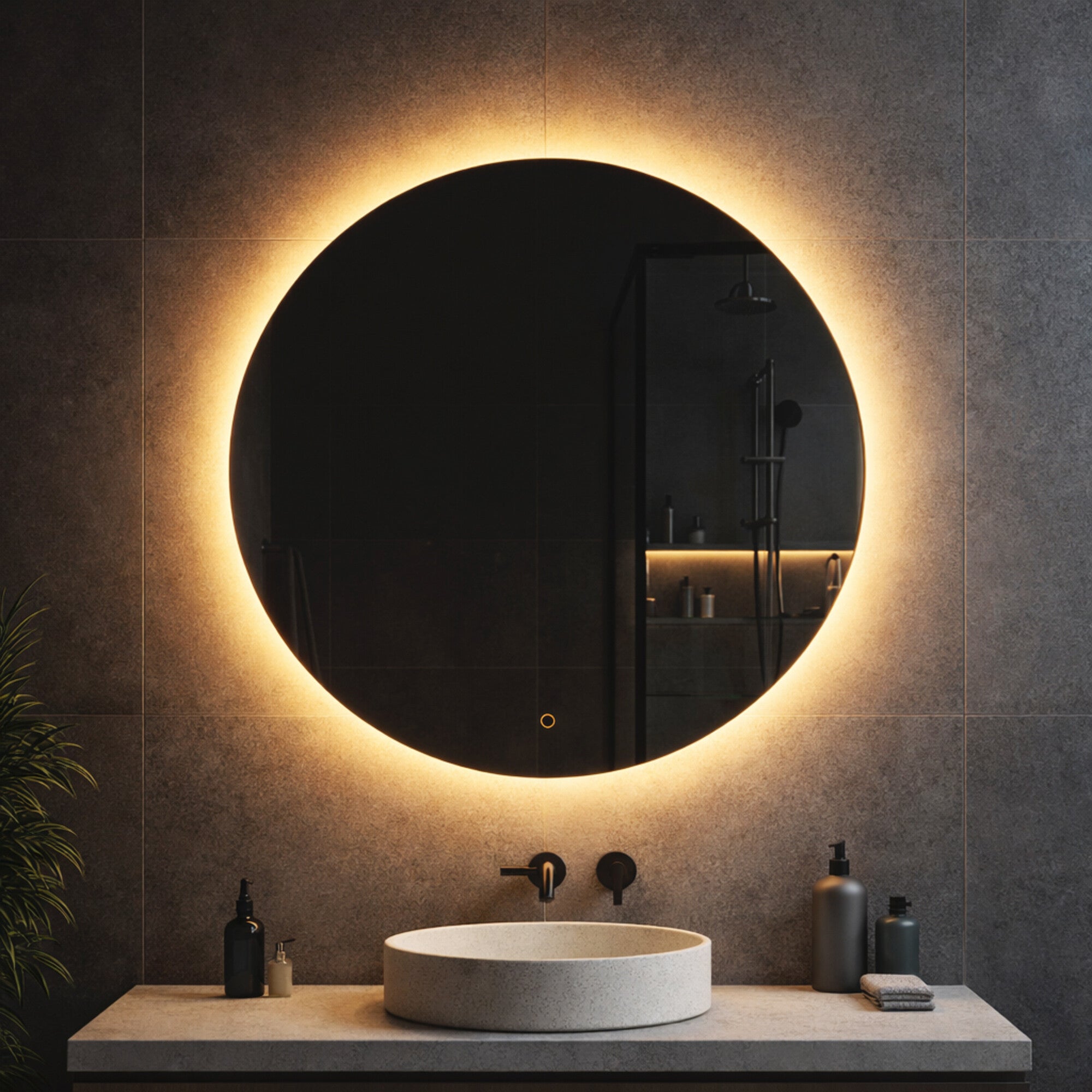 Lustro okrągłe LED 80 cm  1