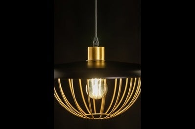 Oprawa sufitowa TULIP 1x E27, czarno-złoty, średnica 36,5cm, materiał metal 3