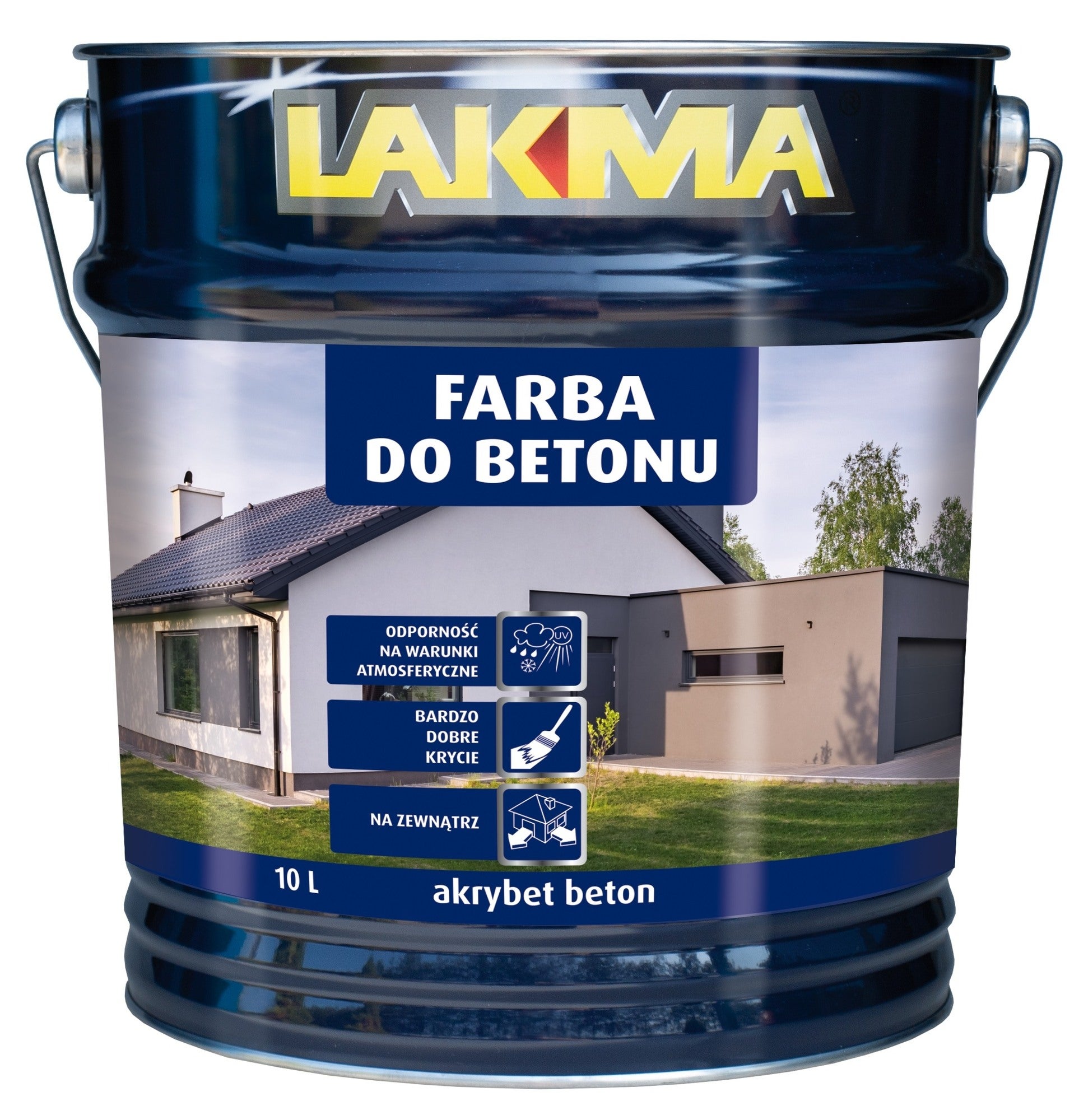 Farba Lakma Akrybet Beton ciemny brązowy 10L