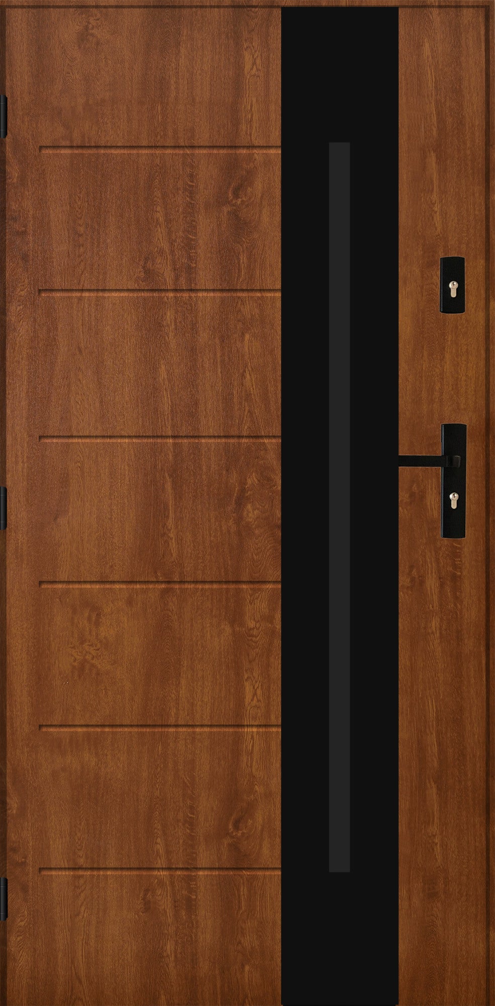 Drzwi zewnętrzne Radom Black Złoty Dąb 90 lewe