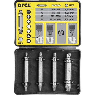 Komplet wykrętaków do zerwanych śrub, 4 szt. 2