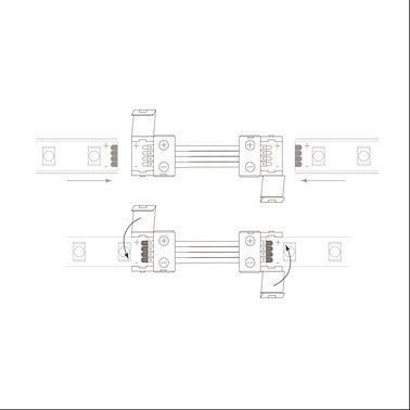 Złącze kątowe do taśm LED RGB 10mm 4 pin dwustronne 12 24V DC 3A 3