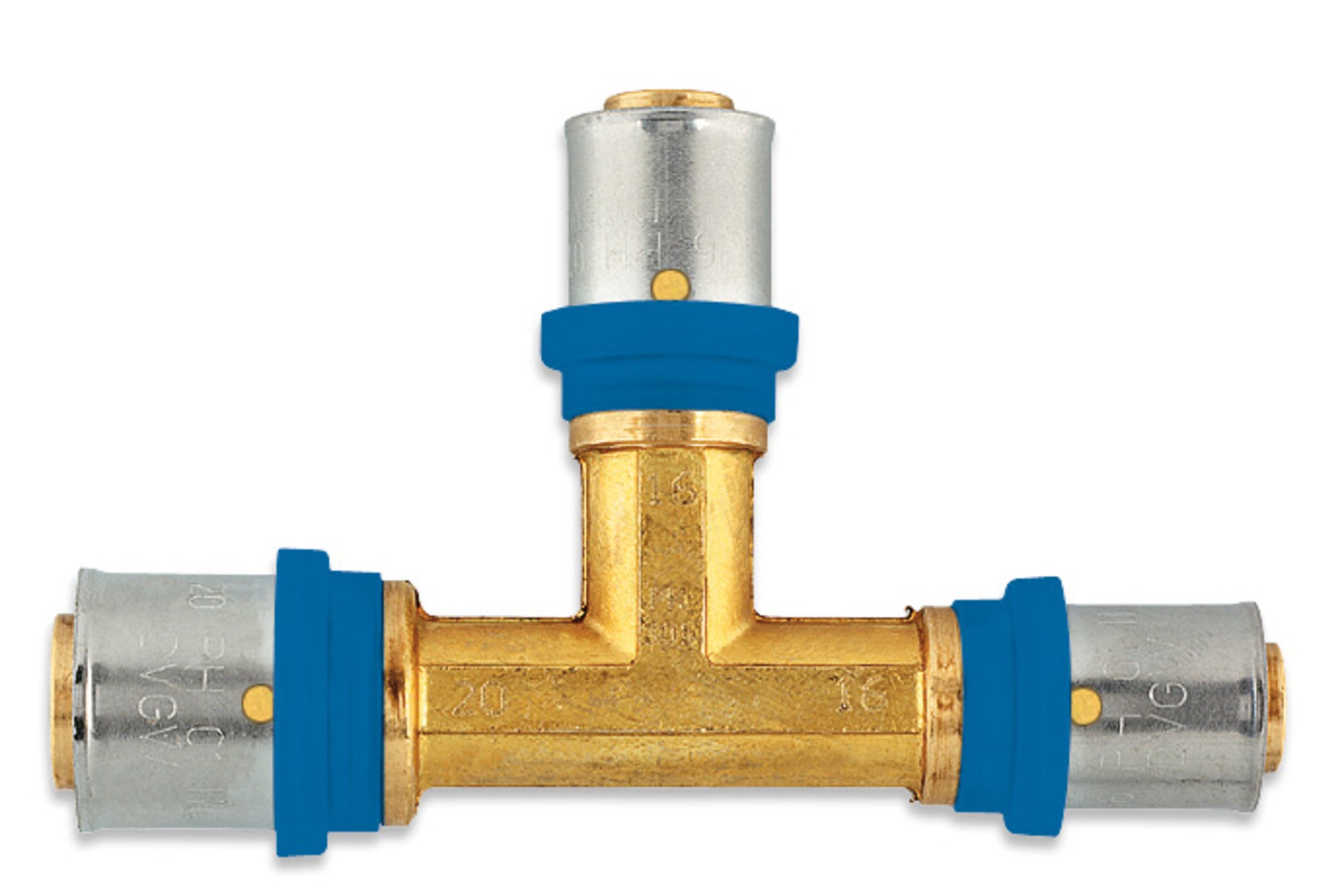 Pex Trójnik zaciskowy 16x20x16 mm Radopress