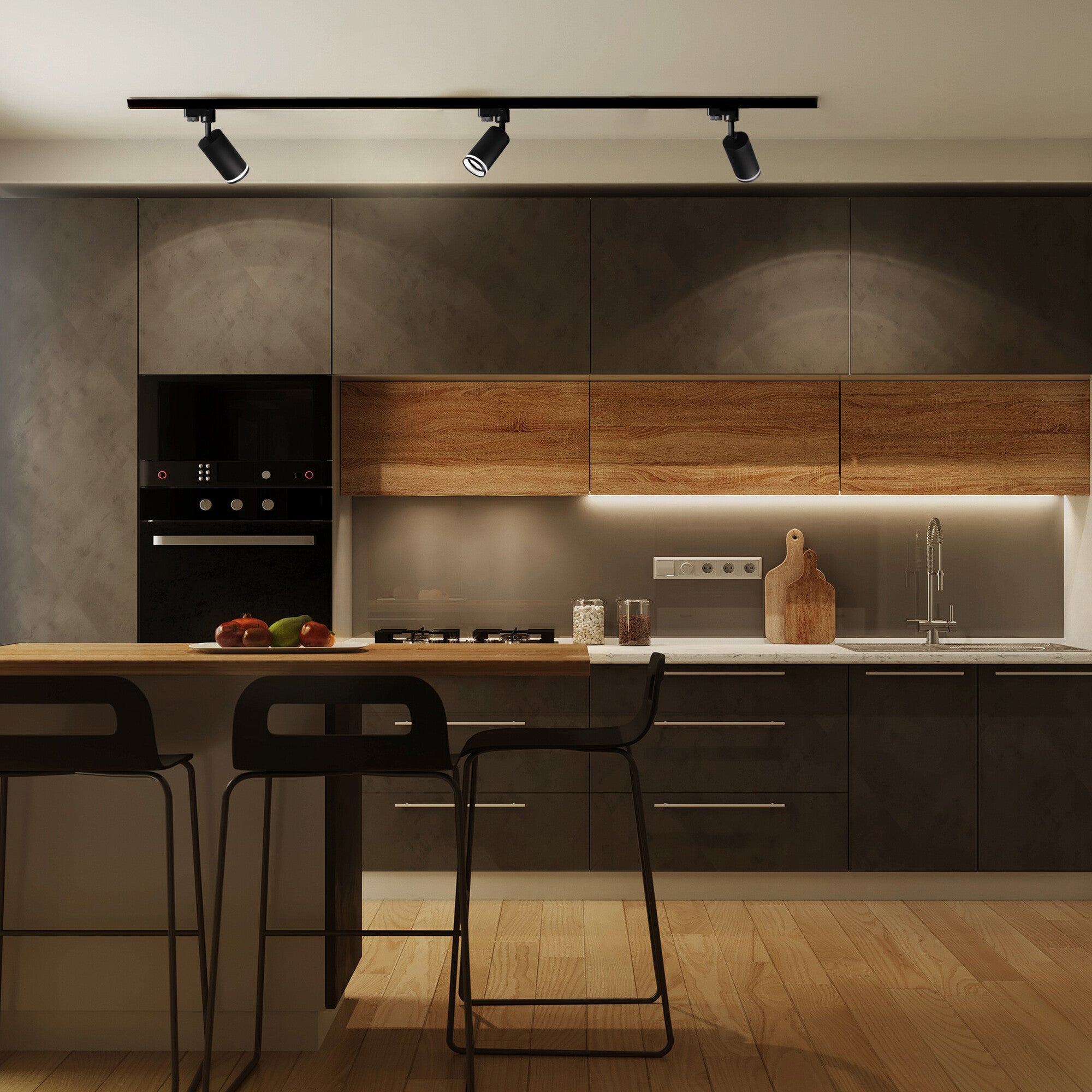 Zestaw szynoprzewodów 1-fazowy PARIS 3x GU10, szynoprzewód 1m, kolor czarny 1