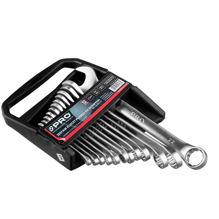 Zestaw kluczy płasko-oczkowych 6-22 mm, 12 szt.