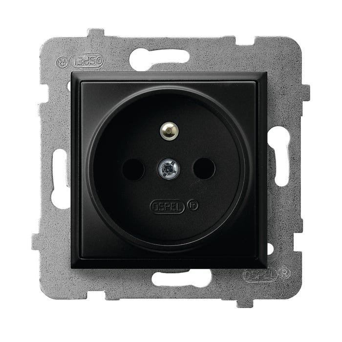 Ospel Aria czarny gniazdo pojedyncze z uziemieniem