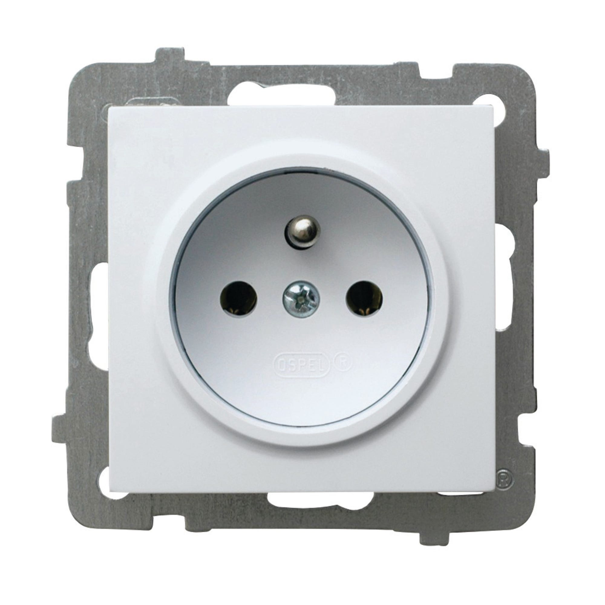 Ospel As biały gniazdo pojedyncze z uziemieniem 0