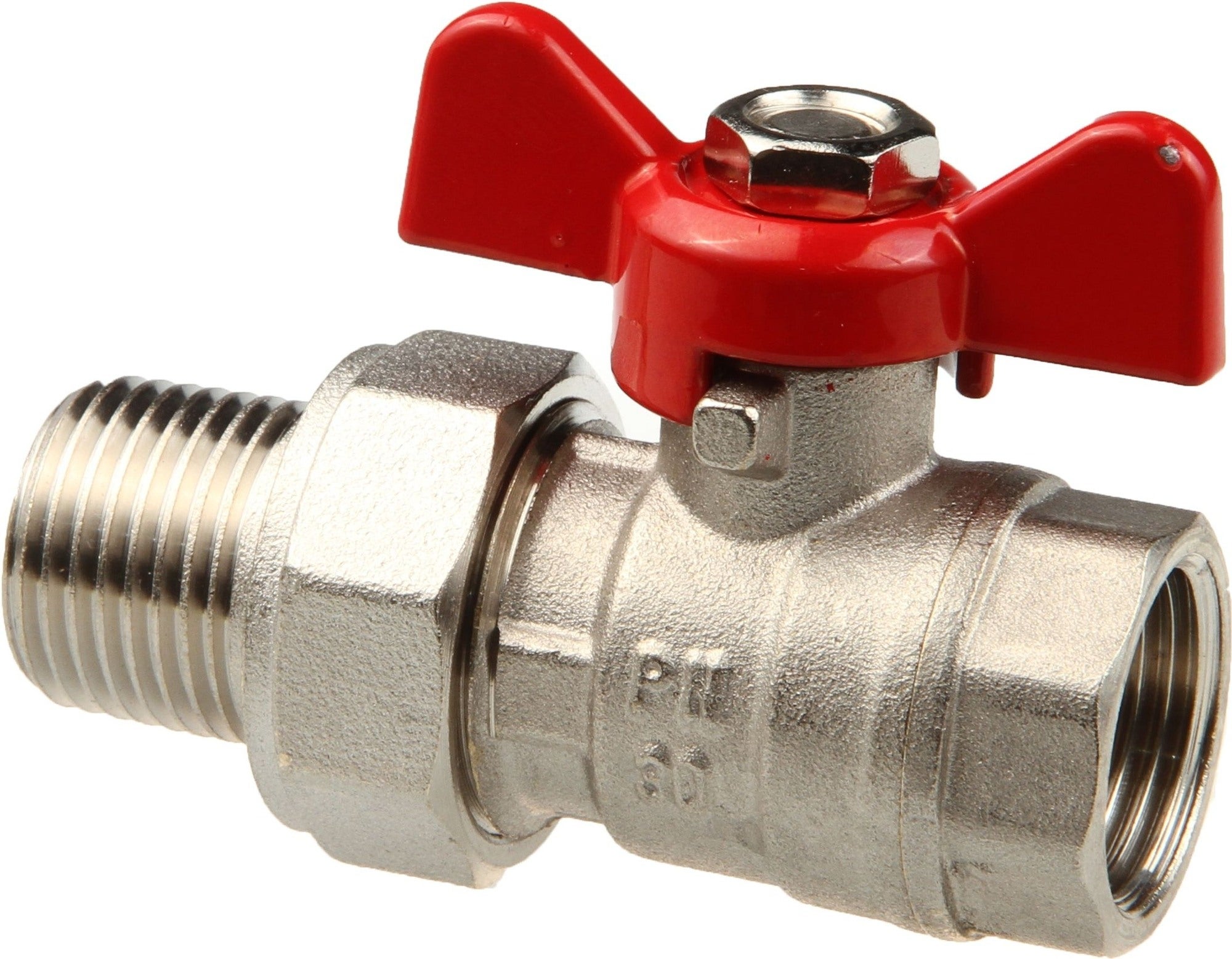 Zawór kulowy Onyx GW/GZ 1" z dławikiem, półśrubunkiem i motylkiem