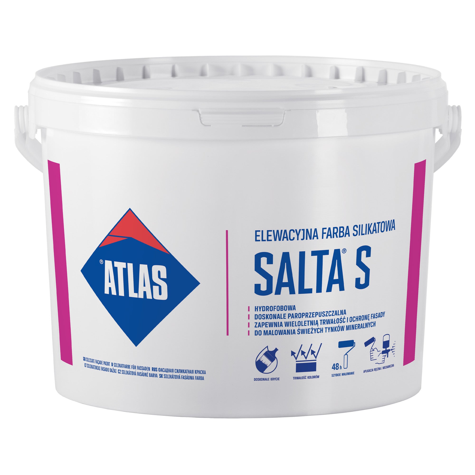 Farba silikonowa Atlas Salta biała 10l  0