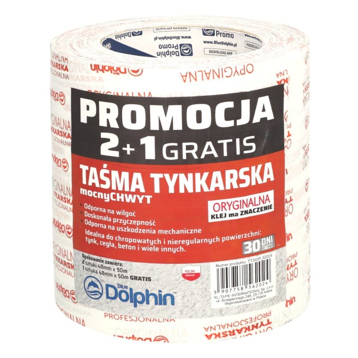 Taśma tynkarska Blue Dolphin 48mm x 50m 3 szt.