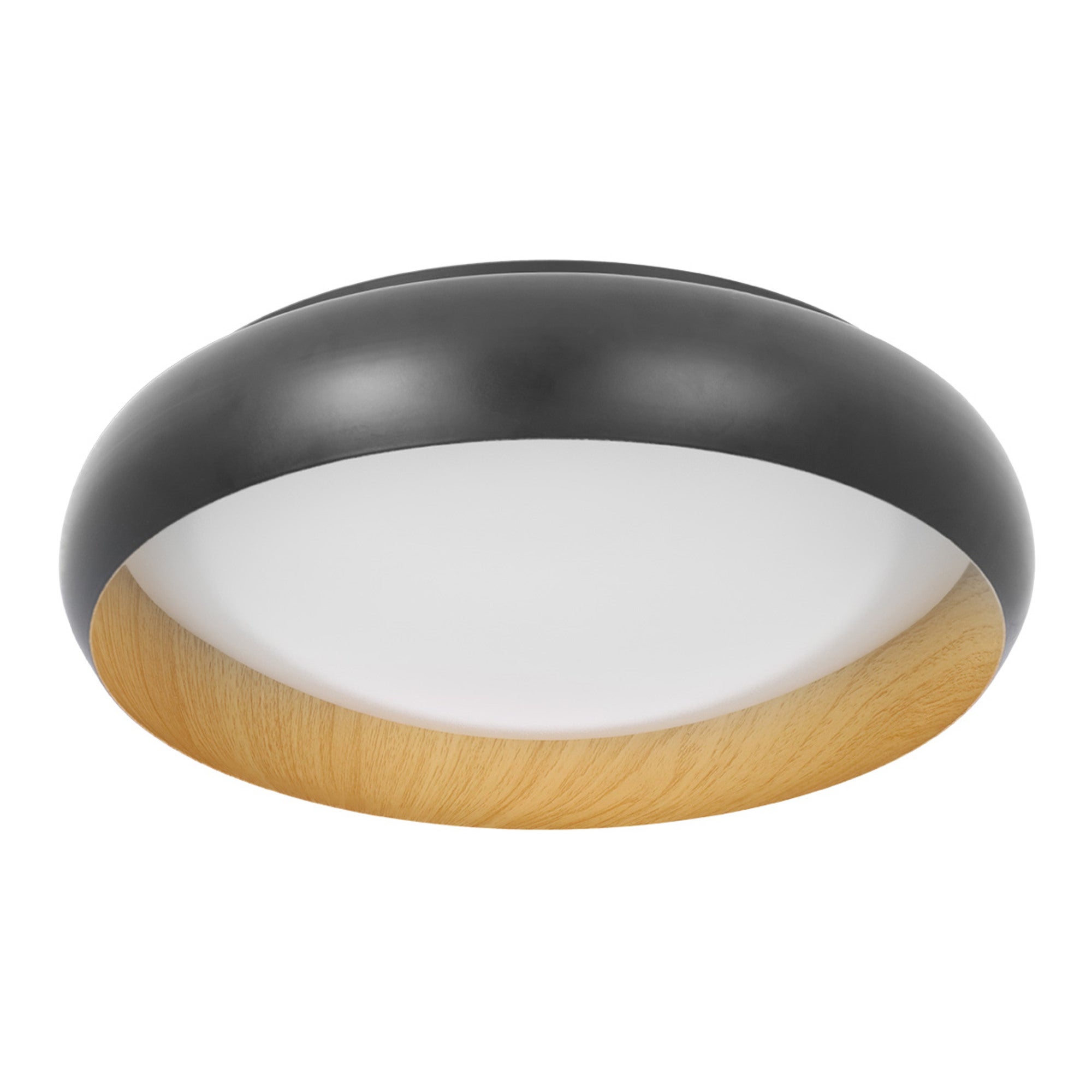 Plafon LED Zarco 24W 1400 lm IP20, czarny/drewno