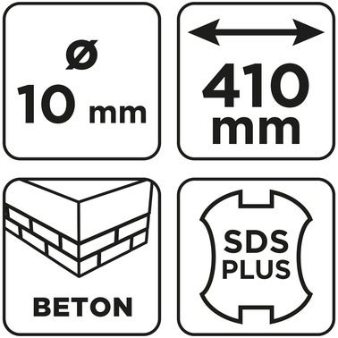 Wiertło do betonu SDS Plus z podwójną spiralą 10 x 410 mm 56T120 GRAPHITE 4
