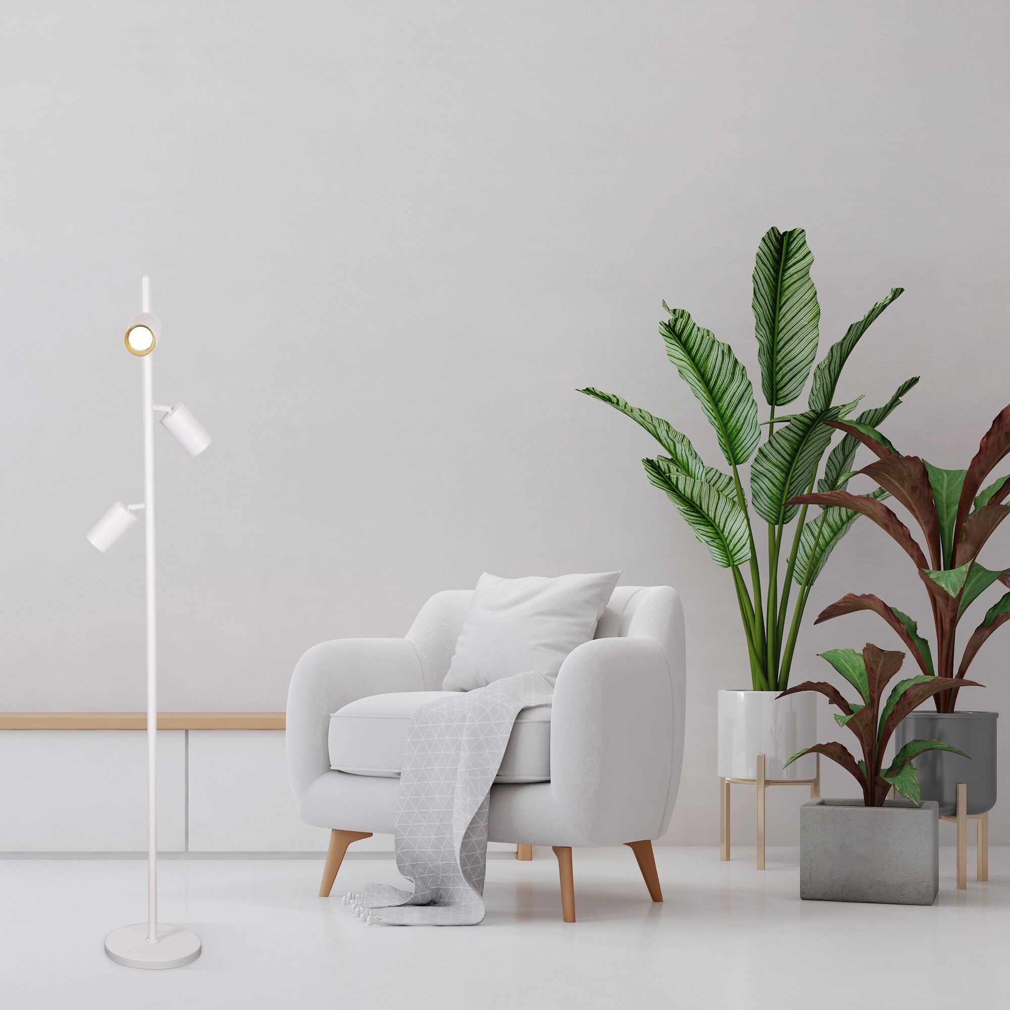 Lampa podłogowa Maribel, biała 2