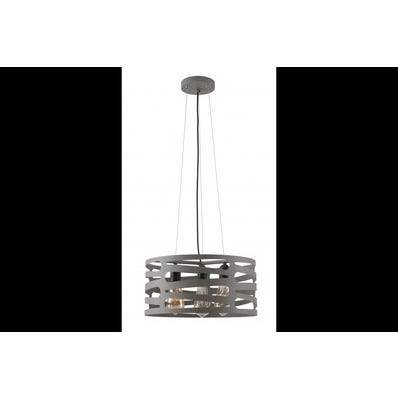 Oprawa sufitowa MARISA 3x E27, szary, średnica 40cm, materiał metal