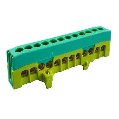 Listwa zaciskowa izolowana 12x16mm2 TH35 żółto/zielona