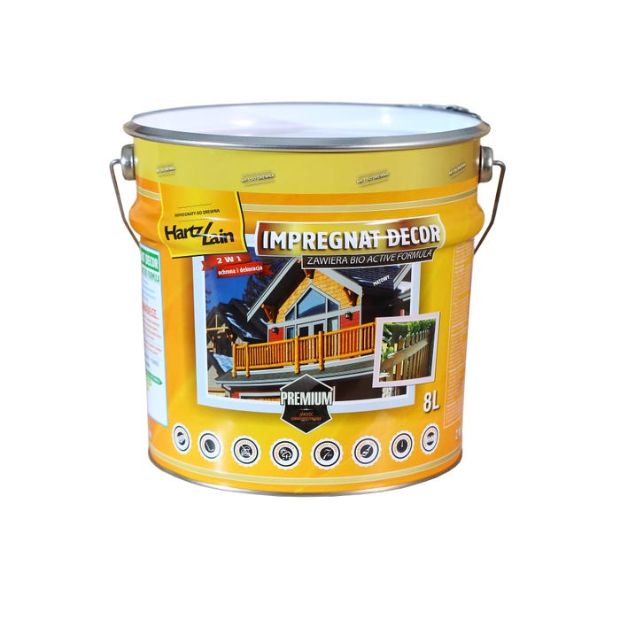 Impregnat do drewna zewnętrznego HartzLain Decor bezbarwny 8l