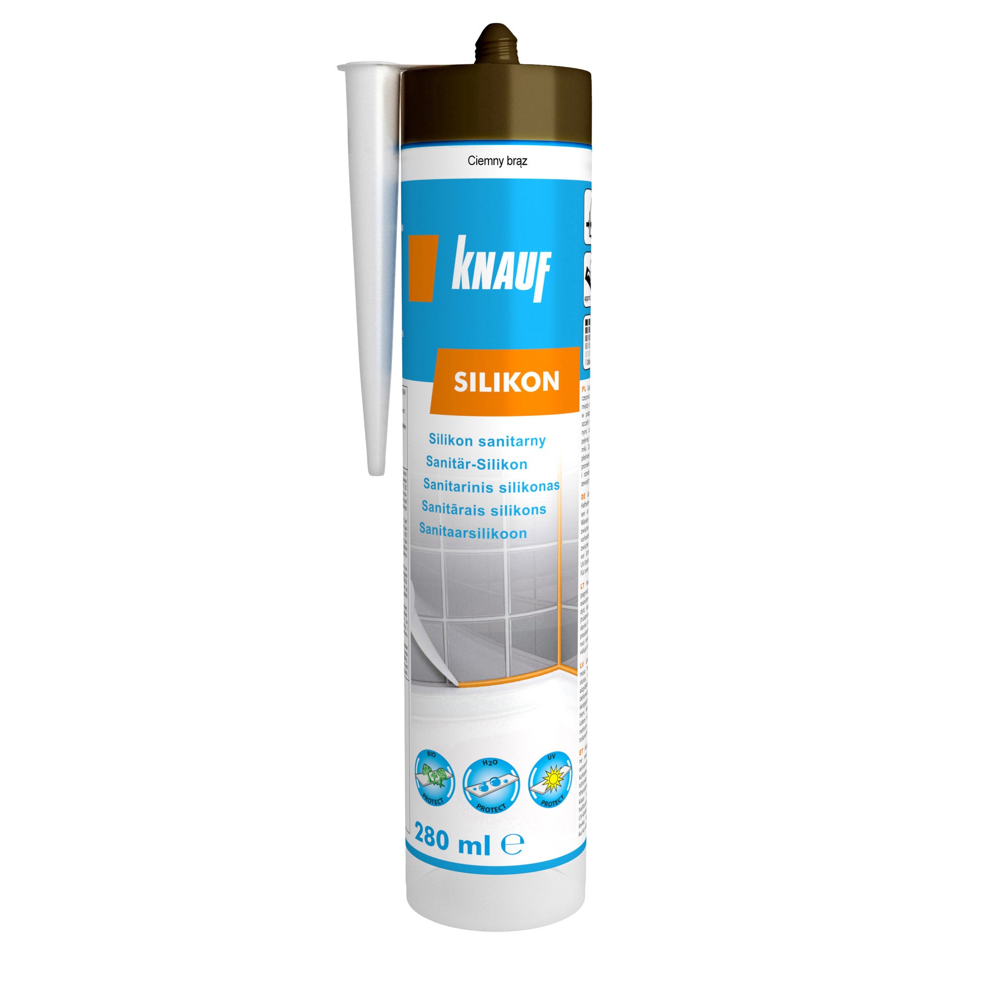 Silikon sanitarny Knauf ciemny brąz 280 ml