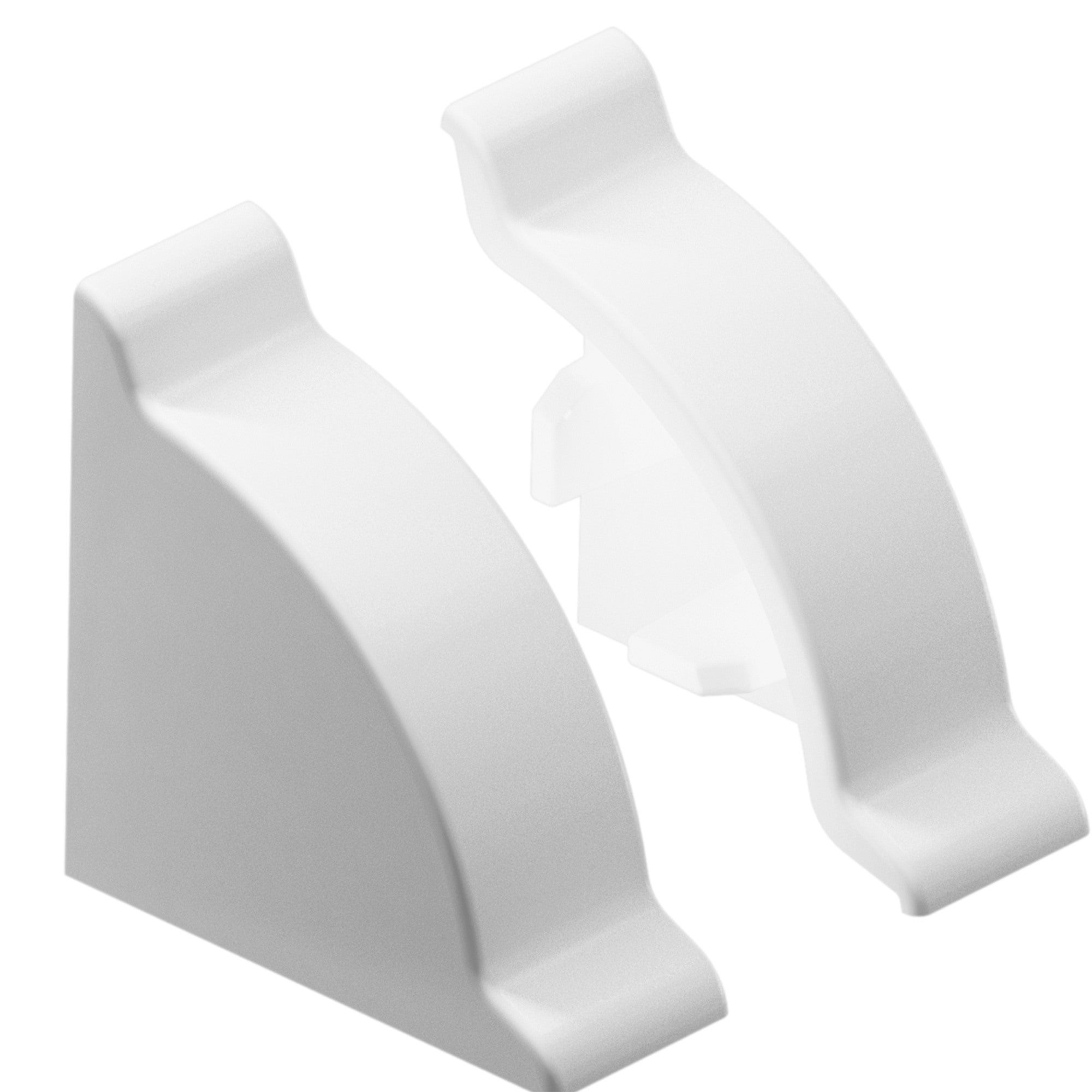 Zaślepki do listwy przyblatowej wklęsłej wypukłej 10szt. Cezar Biały RAL9003 mat