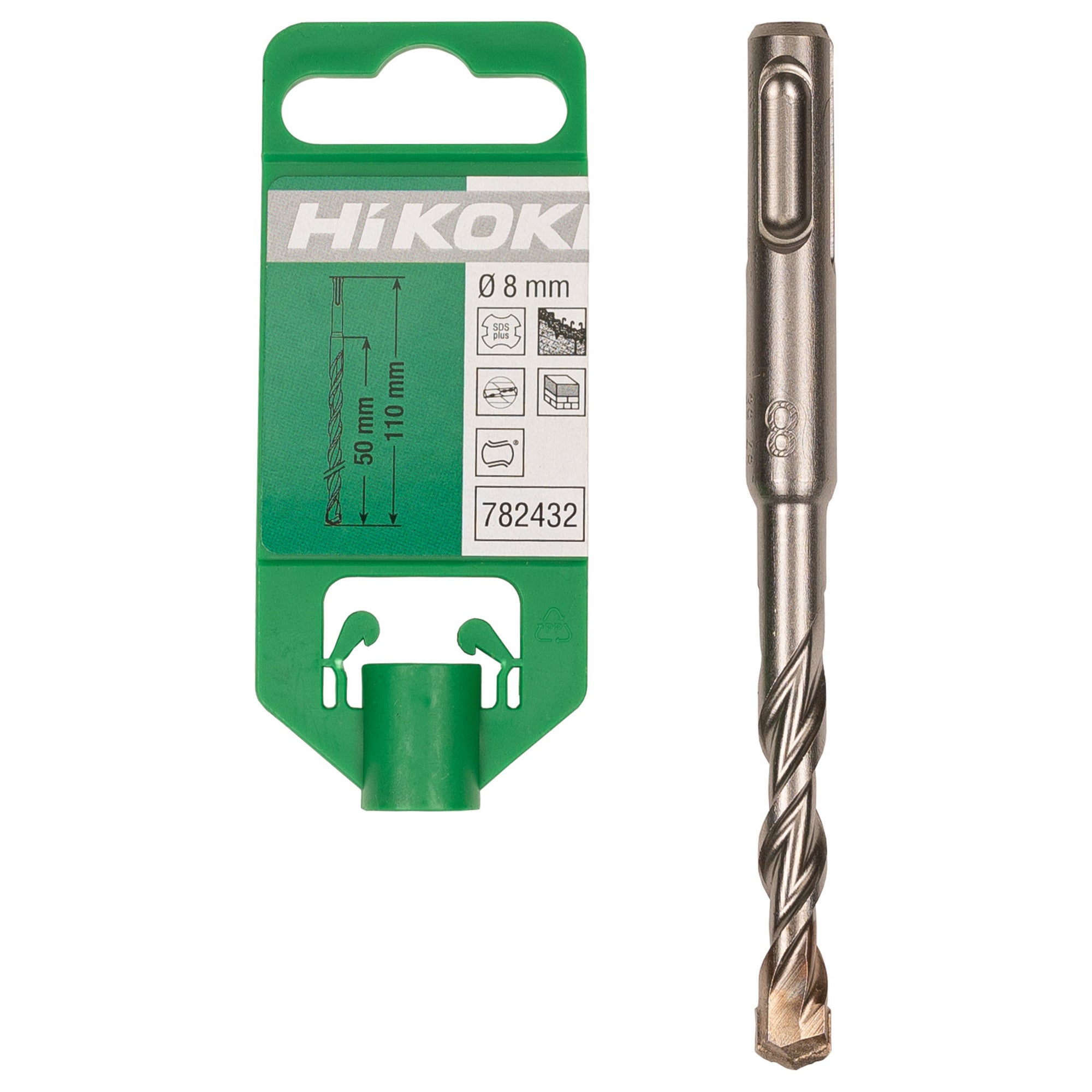 Wiertło do betonu 2-ostrzowe SDS-Plus 8x110 mm Hikoki 1