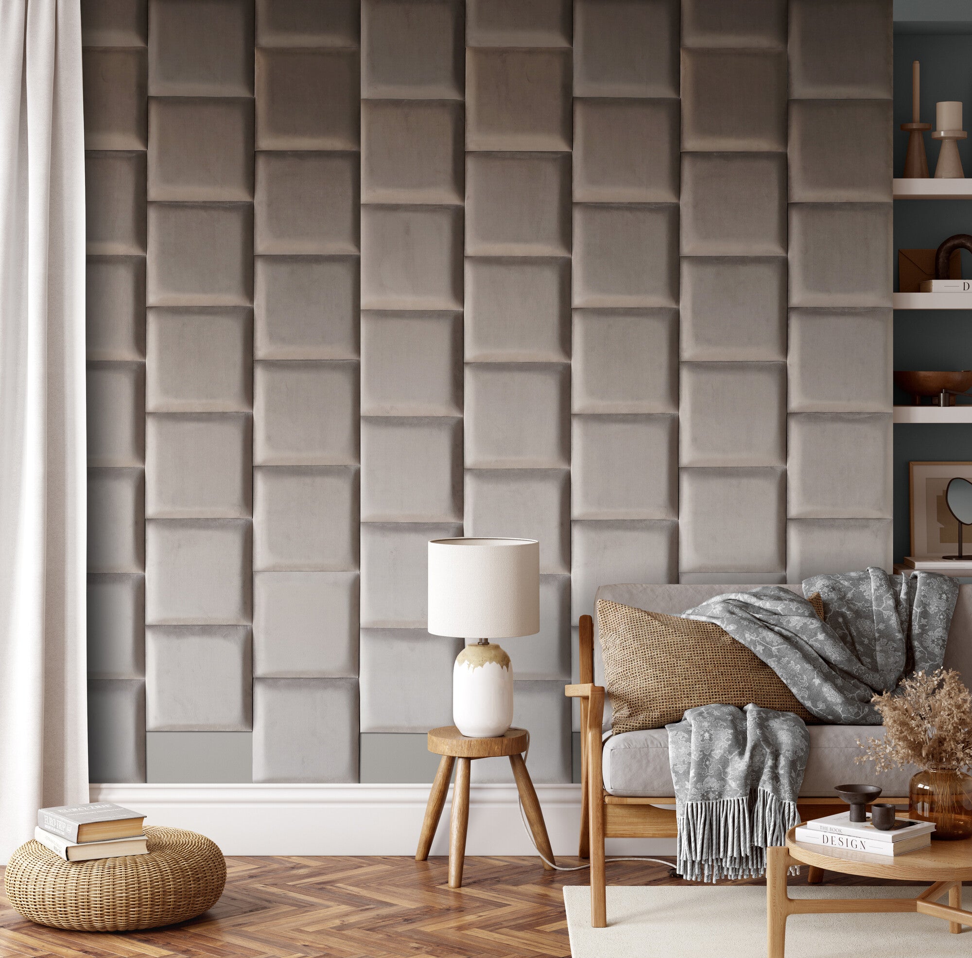 Panel tapicerowany SOFTLINE SL SQ 300x300 jasny brąz 1