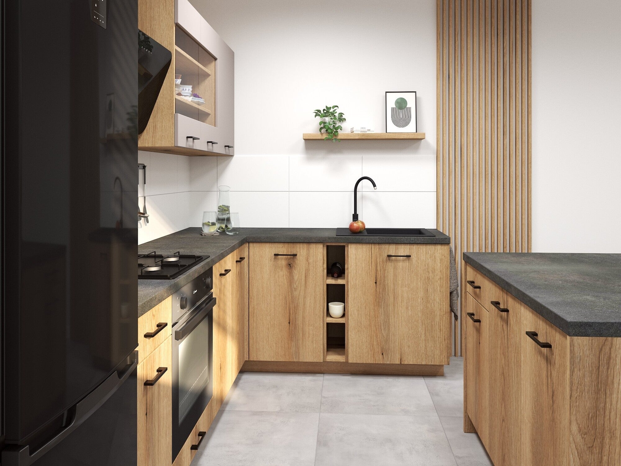 Blat kuchenny roboczy District Dark 2000x600x38 mm 2