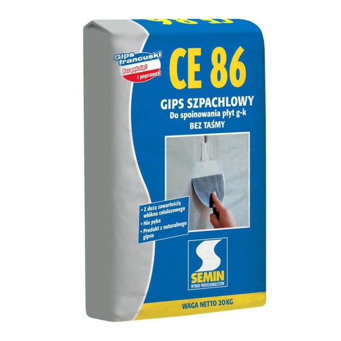 Gips szpachlowy do spoinowania płyt g-k Semin CE 86 20 kg