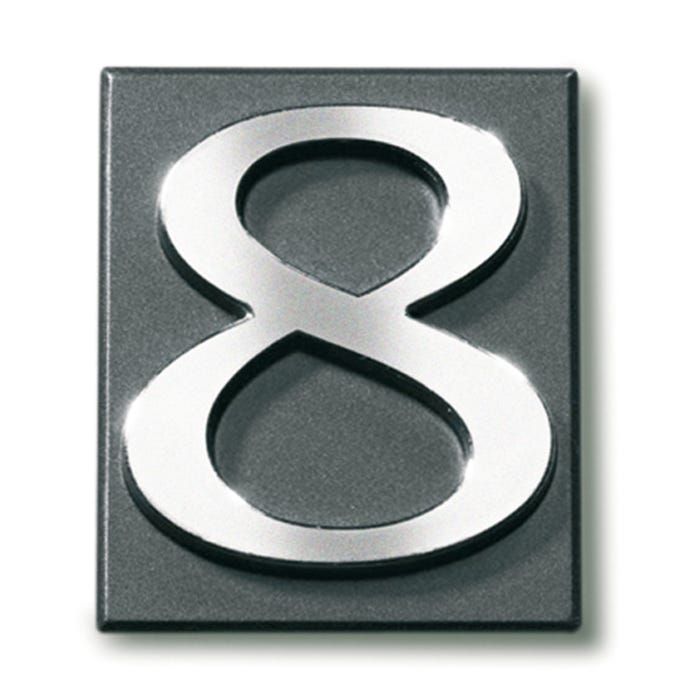 Cyfra 8 samoprzylepna grafit 4x4.7 cm