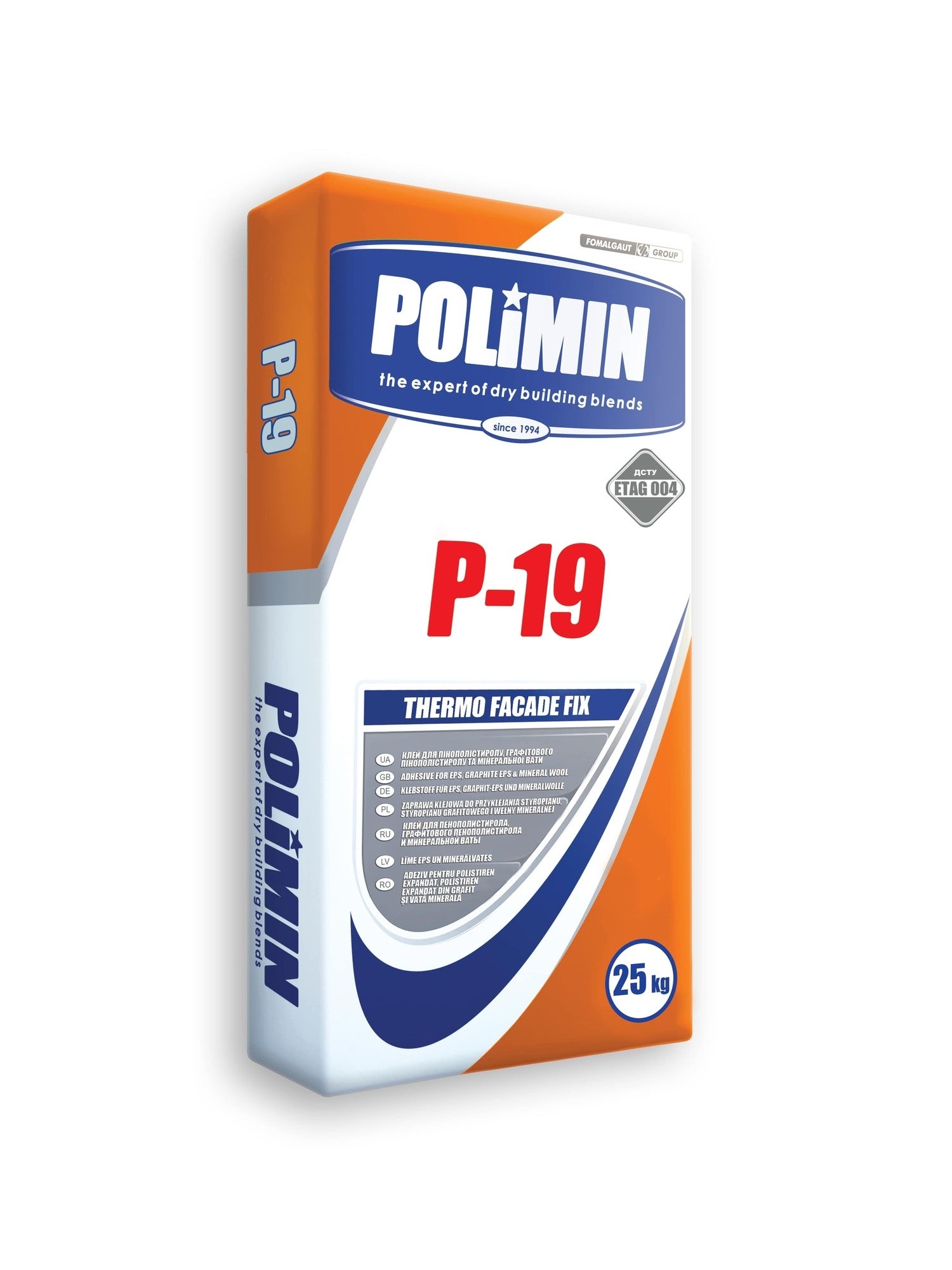 Zaprawa klejąca do styropianu grafitowego i wełny mineralnej Polimin P-19 25 kg 0