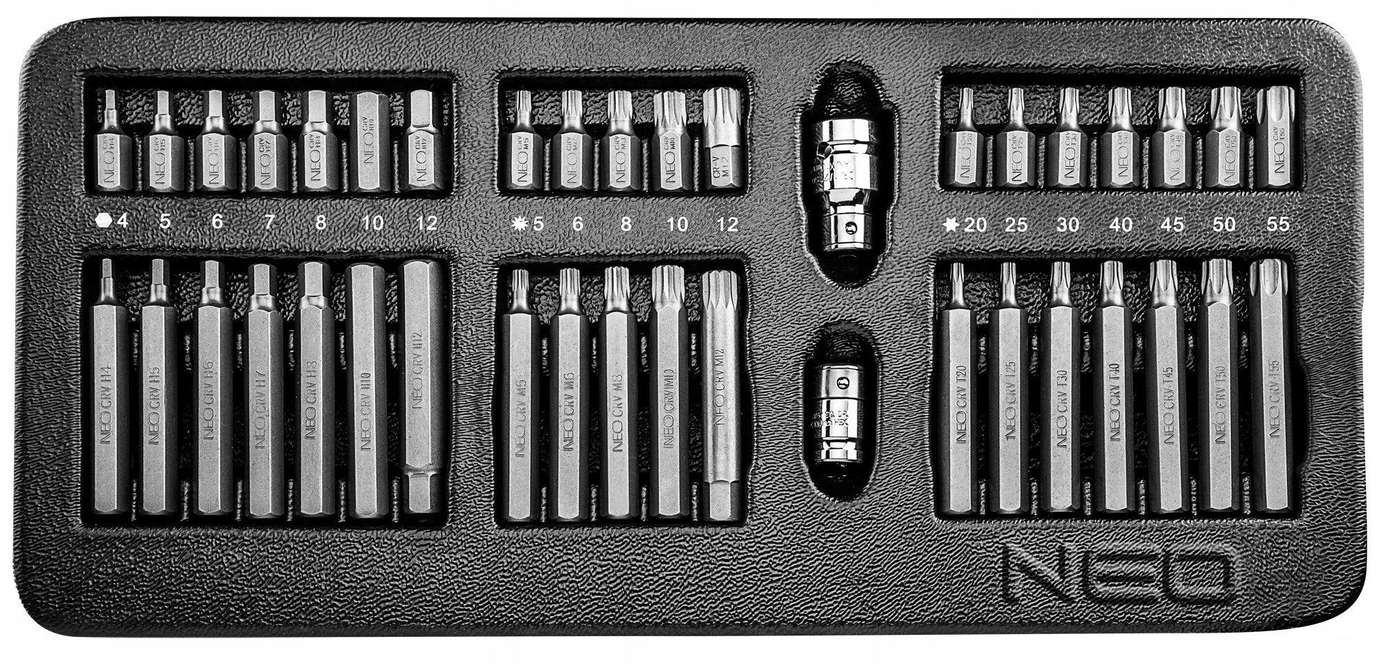 Zestaw końcówek wkrętakowych 30-75 mm, 40 szt. 0