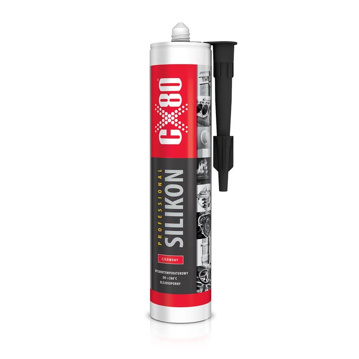 Silikon proffesional wysokotemperaturowy czerwony CX-80 310ml