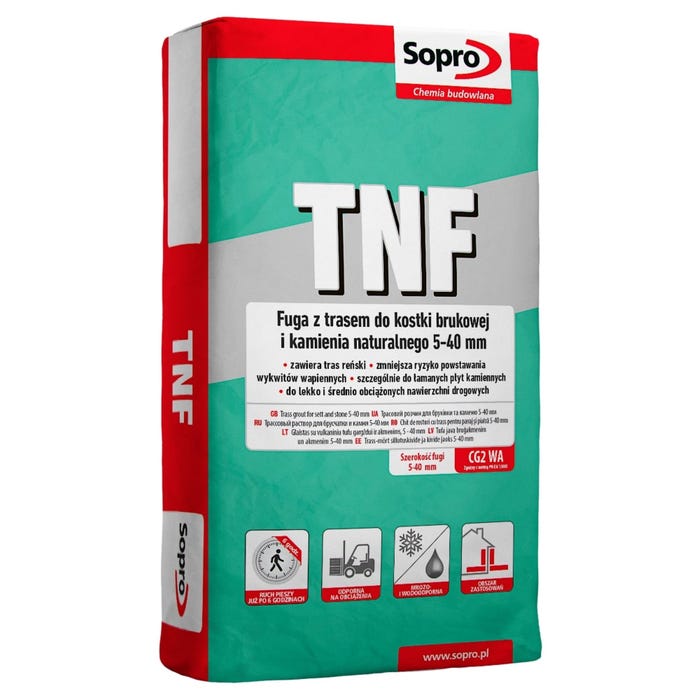 Fuga z trasem do kostki brukowej Sopro TNF 675 25 kg, antracyt