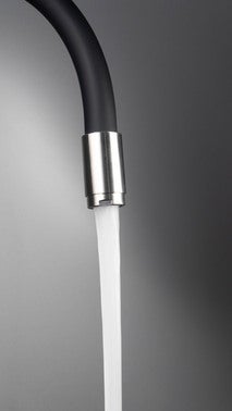 Bateria kuchenna ścienna Deante Luno czarna/stal 2