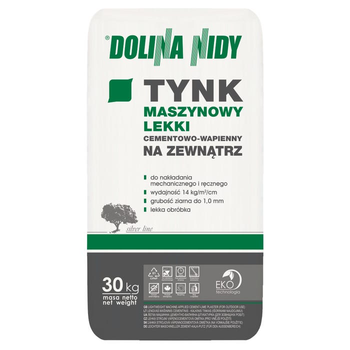 Tynk cementowo-wapienny Dolina Nidy 30 kg, maszynowy lekki