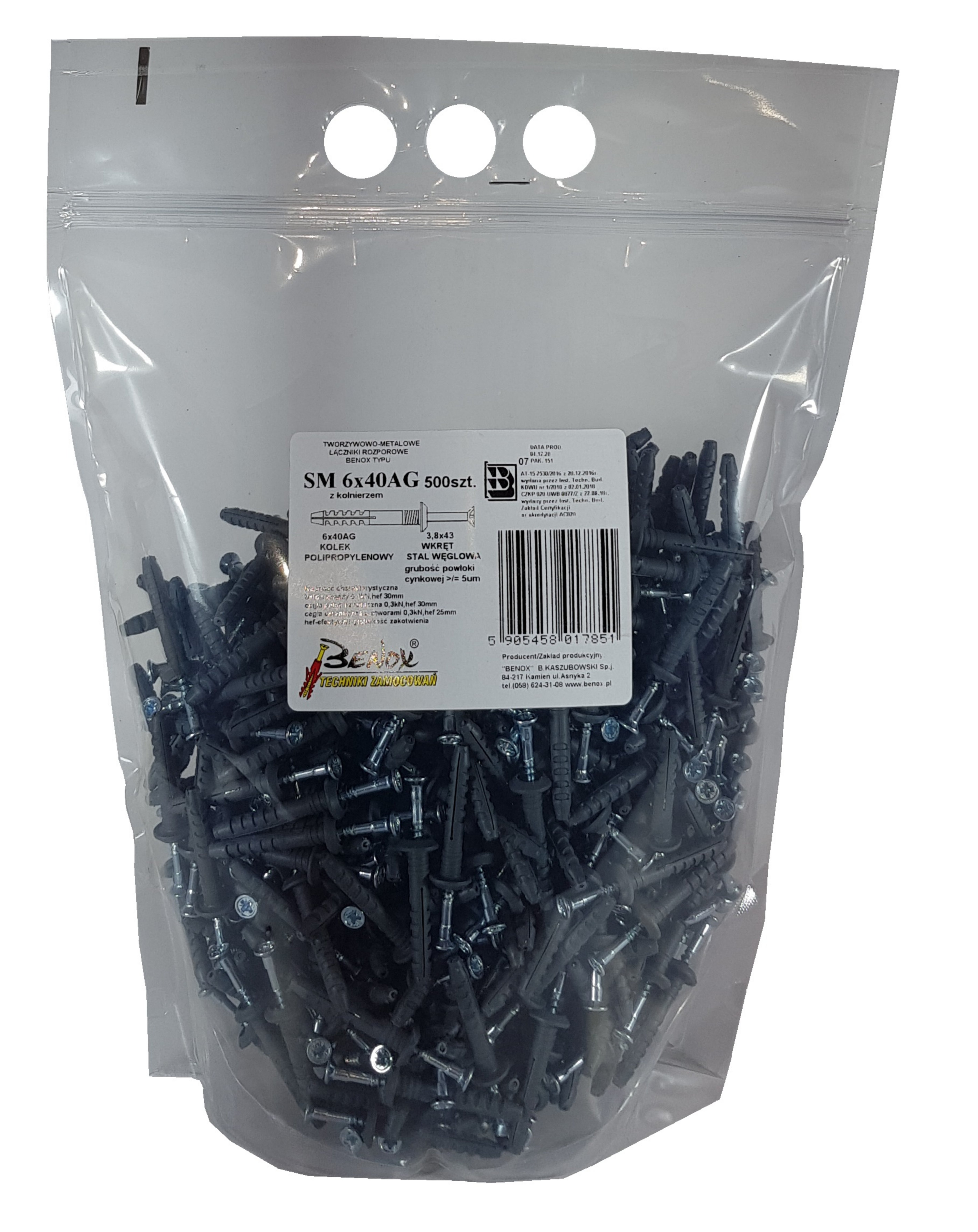 Kołek do szybkiego montażu 6.0x40 mm (500 szt.) 1