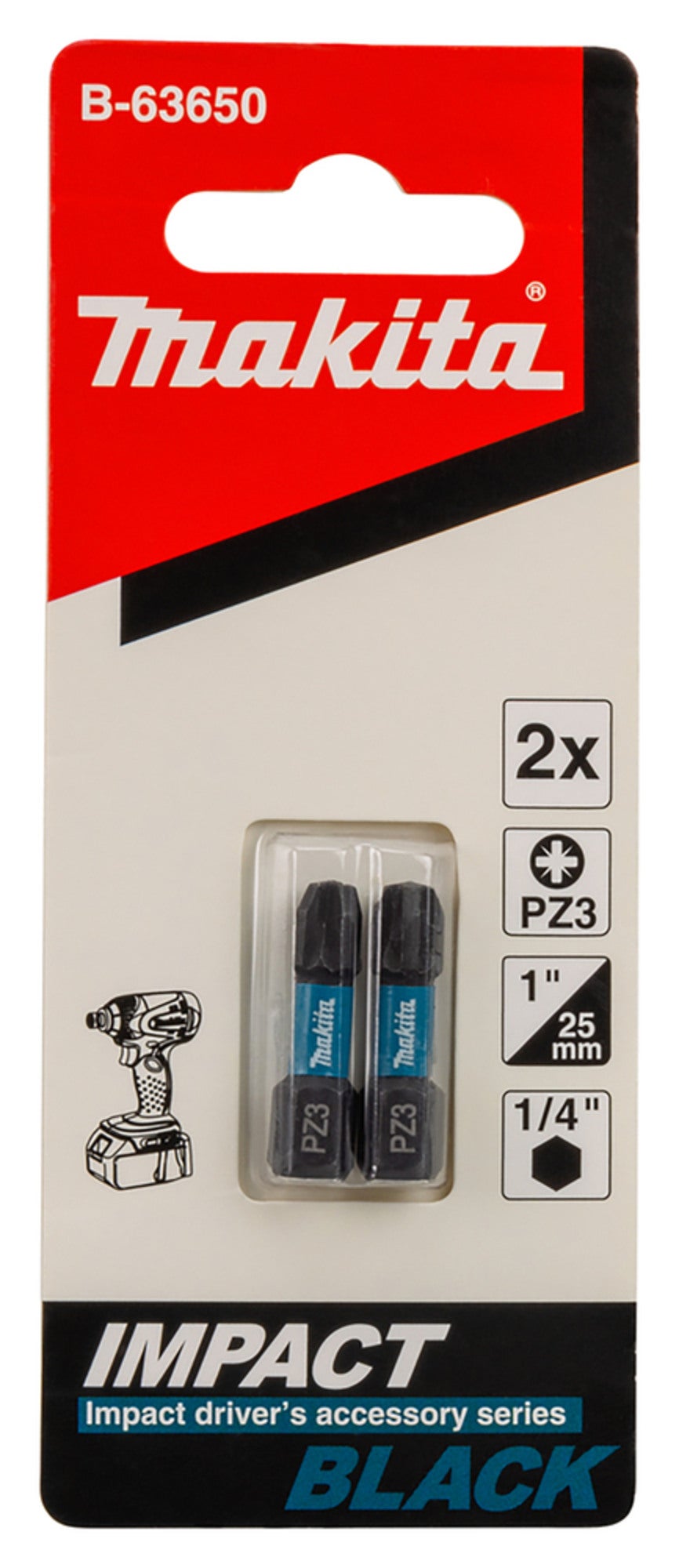 Bit wkrętarkowy Makita PZ3-25mm 2.szt