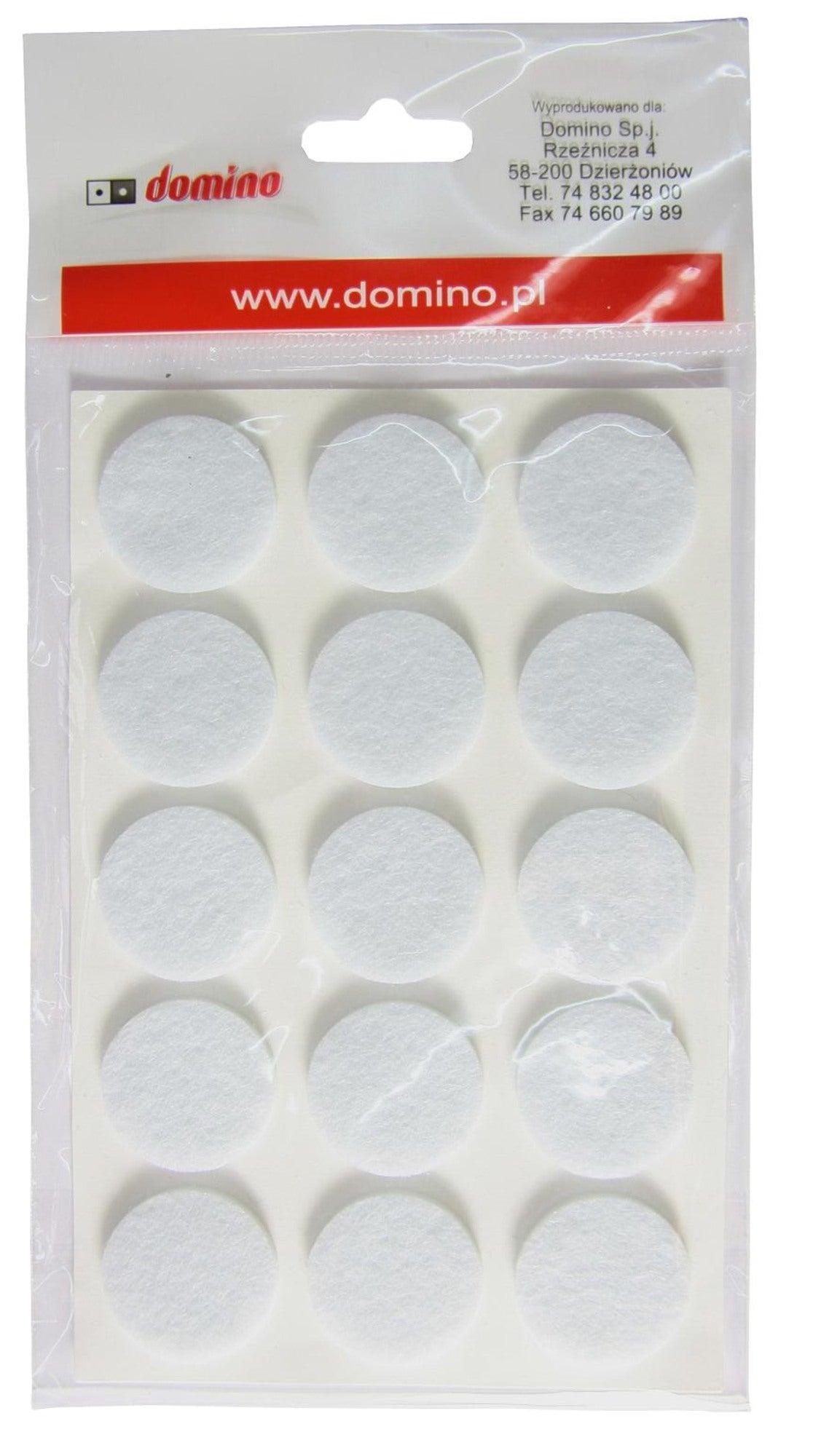 Podkładki filcowe samoprzylepne białe, ⌀25 mm, 15 szt.