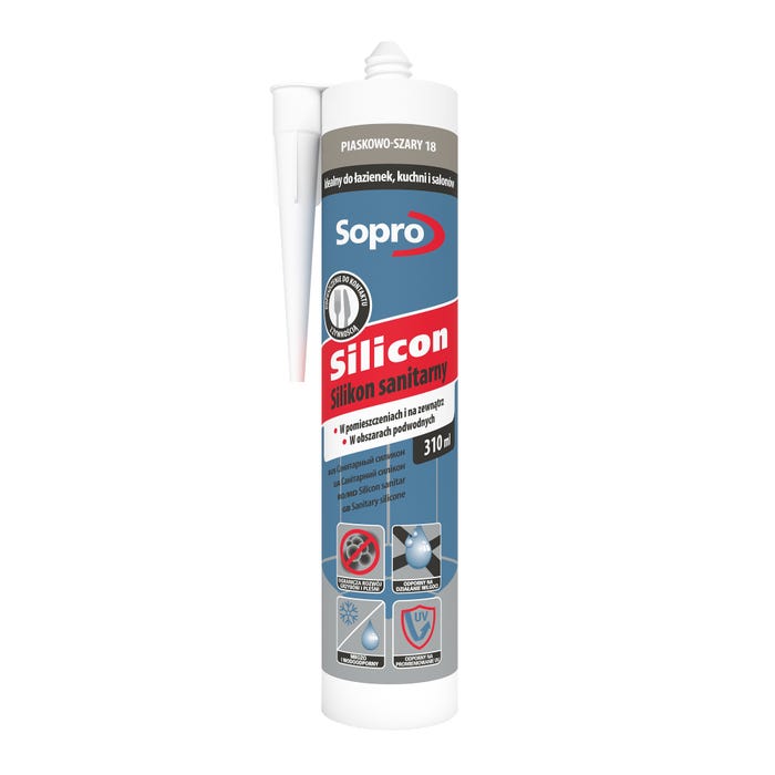 Silikon sanitarny Sopro 34 piaskowo szary 310ml