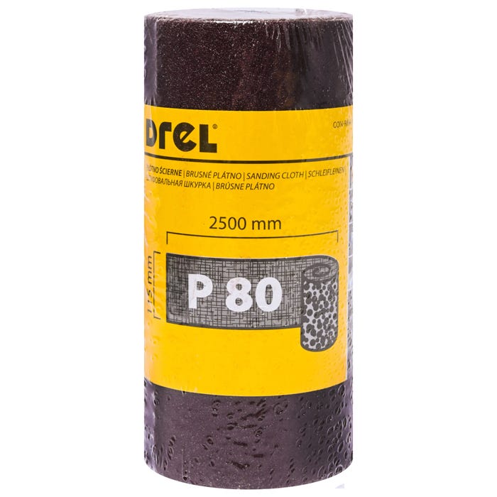 Płótno ścierne w rolce 115 mm P80, 2,5 m