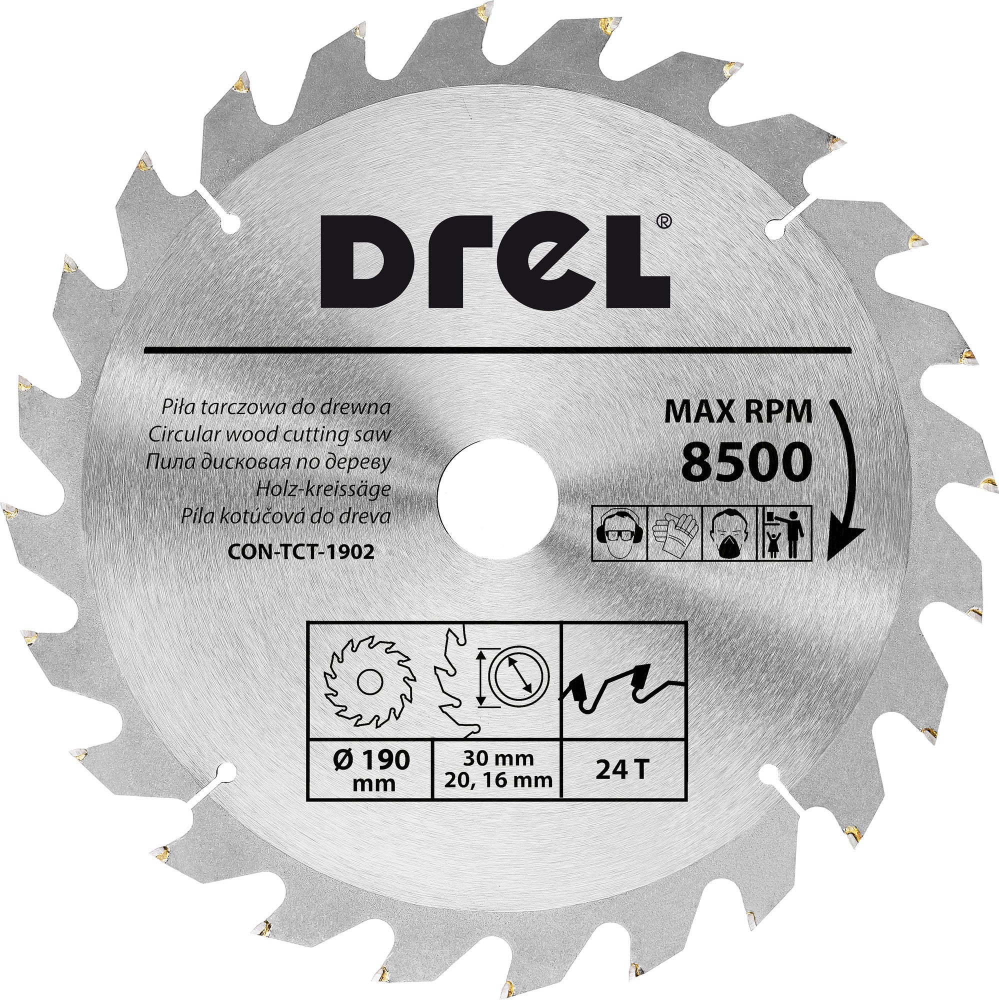 Piła widiowa do drewna 185 mm 24Z, otwór 20/25,4/30/32