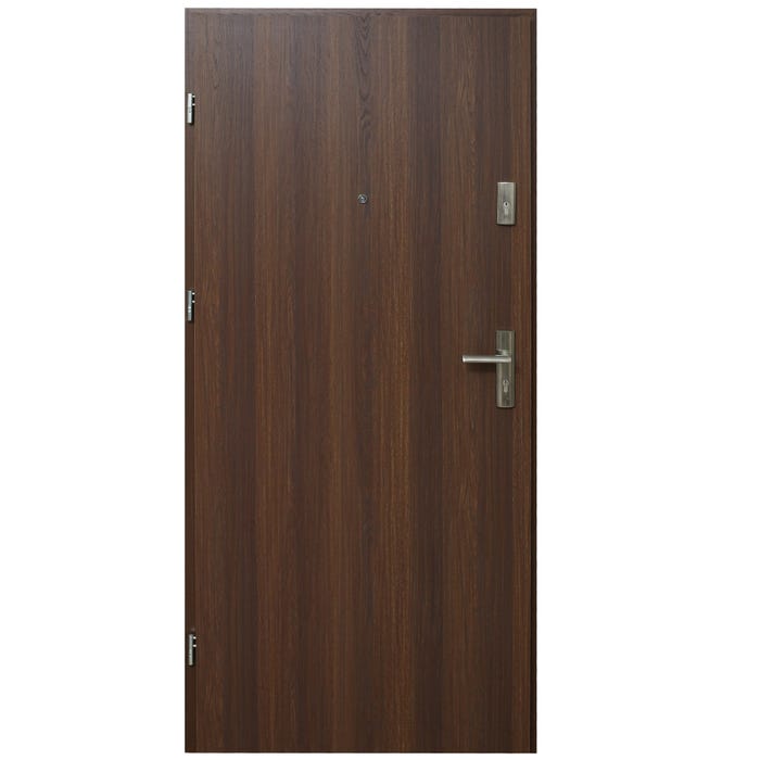 Drzwi wejściowe wewnątrzlokalowe Dioryt 80 cm lewe orzech premium