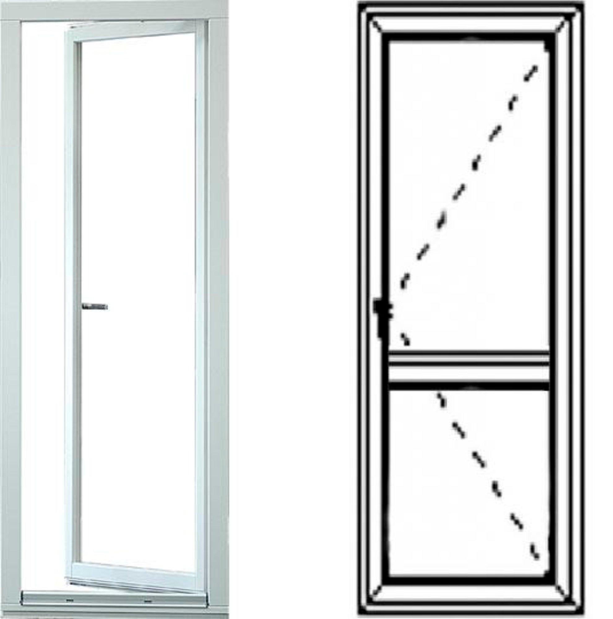 Okno balkonowe 2-szybowe  PCV OB4 lewe 865x2095 mm białe 0