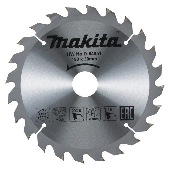 Tarcza tnąca do drewna MAKITA 190x30 mm, 24 zęby