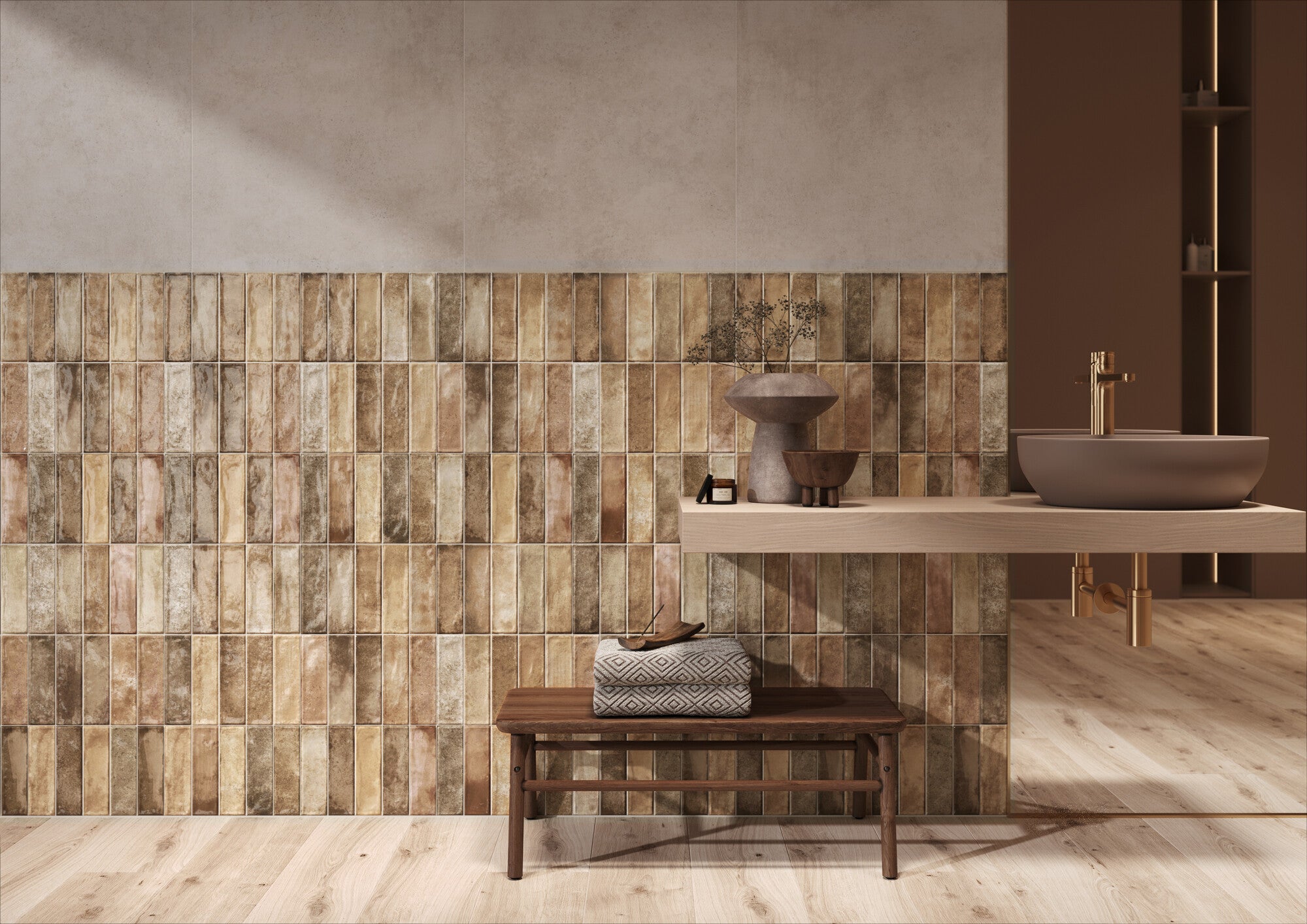 Płytka ścienna Mattone Brown glossy 29,7x60 1,25 m2 1